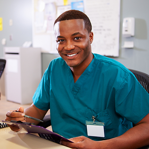 Medical Assistant verifying patient’s information by recording medical history