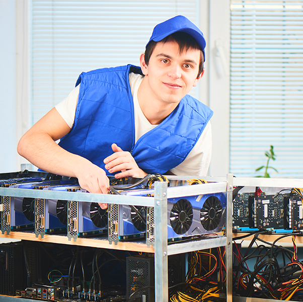 Technician performing troubleshooting and repairing circuit boards